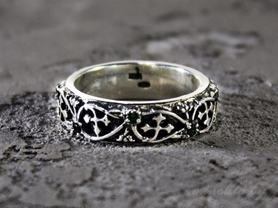 Мужское кольцо из серебра 925 пробы с чернением