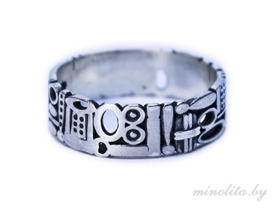 Серебряное кольцо простое с чернением