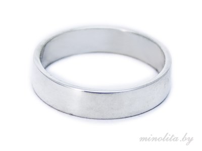 Кольцо обручальное простое из серебра