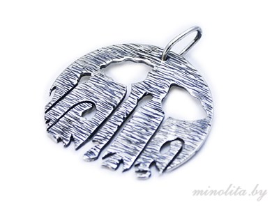 Круглый серебряный кулон медальон