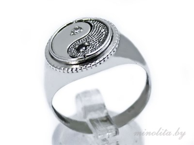 Кольцо Инь Янь серебро