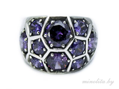 Серебряное кольцо перстень с камнями 