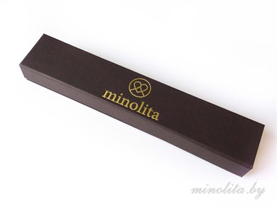 Коробочка темно-коричневая с золотым логотипом Минолита
