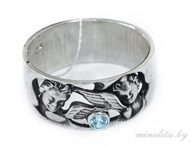 Серебряное кольцо с ангелами