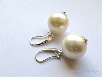 серьги из белого жемчуга